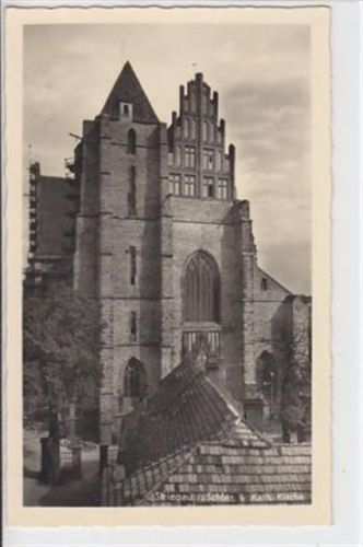 Striegau / Strzegom in Schlesien. Katholische Kirche ungelaufen Sehr gut erhalten.