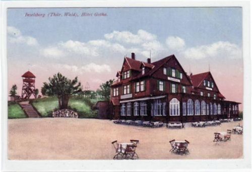 Inselsberg mit Hotel Gotha ungelaufen Ecken mit Albumabdrücken, sonst gut erhalten.
