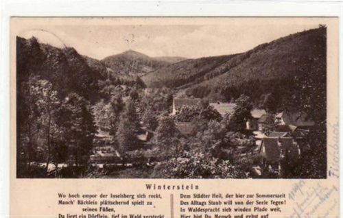 Winterstein. Totalansicht Gedicht gelaufen 1935. Gute Erhaltung.