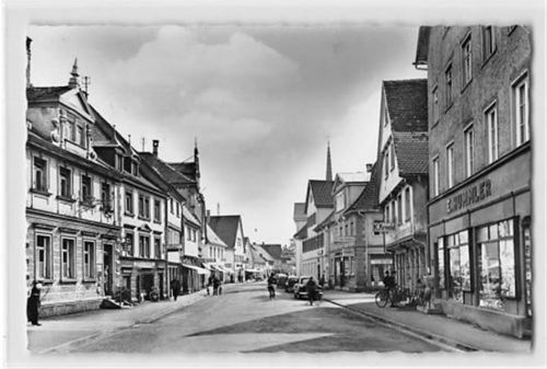 Saulgau Saulgau. Hauptstraße mit Geschäft von E. Hummler gelaufen. Gute Erhaltung.