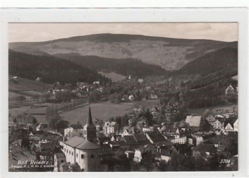 Bad Reinerz Bad Reinerz / Duszniki-Zdrój - Kreis Glatz / Klodzko . Teilansicht Kirche ungelaufen Top Erhaltung.