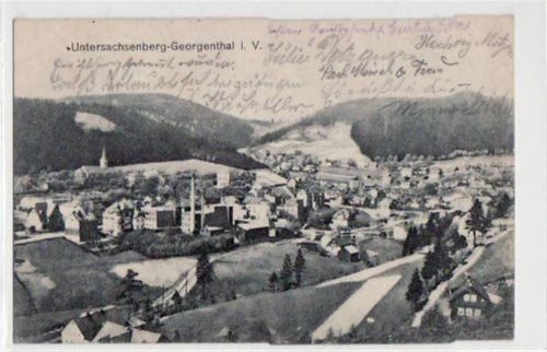 Sachsenberg-Georgenthal Untersachsenberg - Georgenthal mit Gesamtansicht. Karte beschrieben Gute Erhaltung.