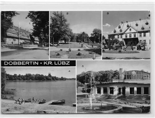 Dobbertin, Kreis Lübz mit Pionierschule und Sporthalle gelaufen. Gute Erhaltung.