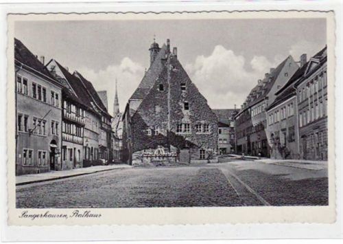 Sangerhausen Sangerhausen mit Partie am Rathaus. Postalisch nicht befördert, jedoch frankiert. Gute Erhaltung.