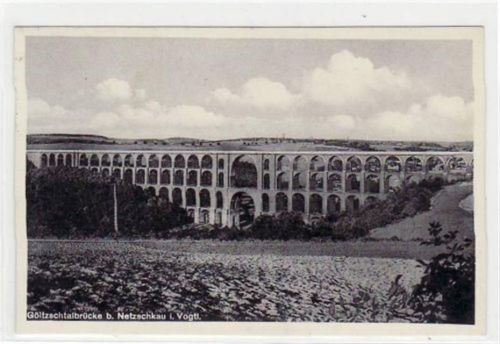 Netzschkau Göltzschtalbrücke bei Netzschkau gelaufen von 1934. Gute Erhaltung.