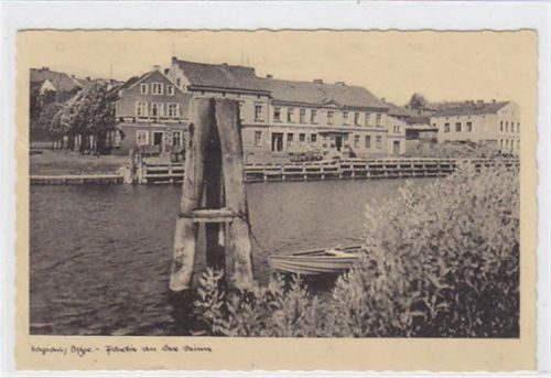 Tapiau - Gwardeisk / Kreis Wehlau - Snamensk. Partie an der Deime / Deima mit Restauration Dampfer Expedition gelaufen 1936 kleiner Knick unten links, sonst gut erhalten