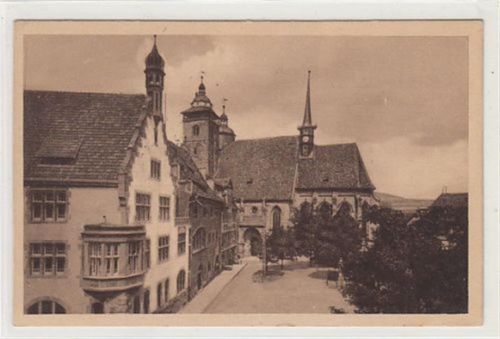 Schmalkalden Schmalkalden i. Thür. Rathaus Kirche gelaufen, mit Marke und Bahnpoststempel von ca. 1926, Zug Nr. 1829. Gute Erhaltung.