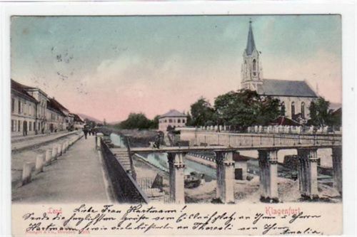 Klagenfurt mit Lend und Blick auf die Kirche gelaufen von 1905. Gute Erhaltung.