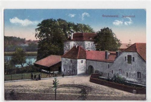 Berlin Wilmersdorf, Grunewald mit Jagdschloss gelaufen von 1914. Gute Erhaltung.