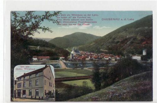 Dausenau Dausenau a.d. Lahn und Wirtshaus gelaufen, Marke entfernt. Leicht bügig, sonst gut erhalten