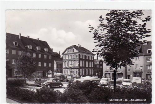 Schwelm Schwelm mit Partie am Altmarkt gelaufen, Datum nicht lesbar, ca. 50iger, 60iger Jahre kleiner Knick oben links und rechts, sonst gut erhalten