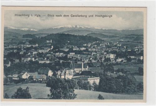 Hirschberg im Riesengebirge Hirschberg / Jelenia Góra im Riesengebirge. Blick nach dem Cavalierberg und Hochgebirge ungelaufen Gute Erhaltung.