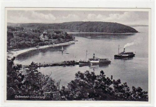 Glücksburg Glücksburg mit Schiffanlegestelle ungelaufen Gute Erhaltung.