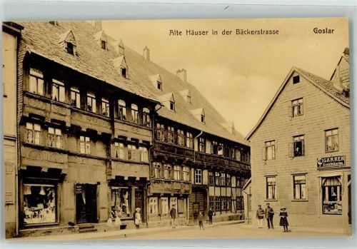 Goslar 1915 - 1920 Bäckerstraße Briefträger Ansichtkartenverkauf Laden AK
