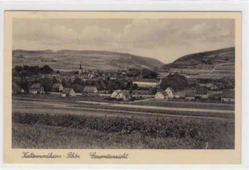 Kaltennordheim - Rhön Gesamtansicht gelaufen, mit Marke und Stempel, Datum nicht lesbar kleiner Knick oben und unten links und am linken Rand in der Mitte, sonst gut erhalten