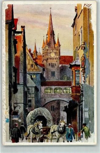 Nürnberg 1905 Rathausgasse AK