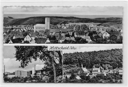 Hillscheid im Westerwald mit Kirche und Umgebung gelaufen. Sehr gut erhalten.