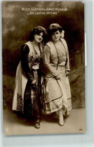 1913 Mizzi Günther & Annie Wünsch "Die lustige Witwe" Operette