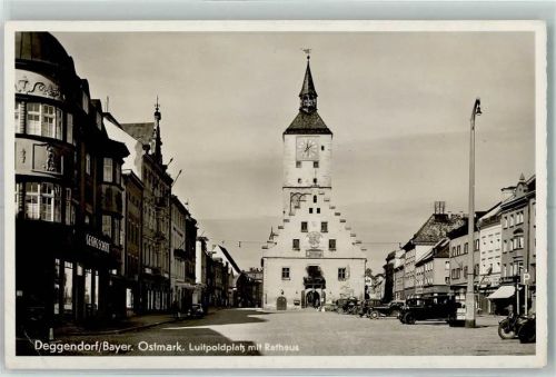 Deggendorf Luitpoldplatz Rathaus Oldtimer Geschäft Georg Schmitz