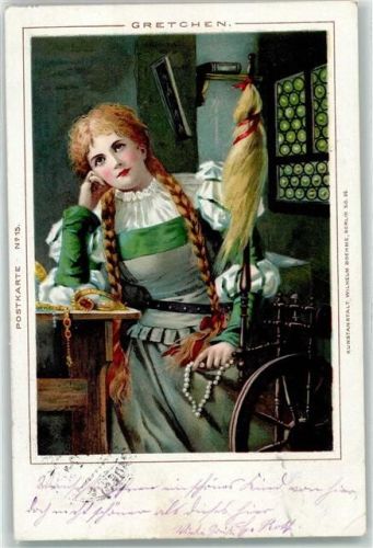 1899 Spinnrad Schmuck Kunstverlag Boehme Berlin Karte Nr. 15 AK