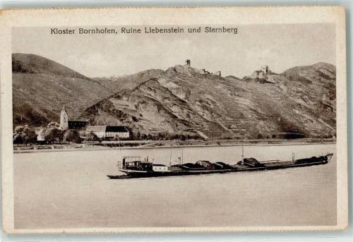 Kamp-Bornhofen Kloster Bornhofen Ruine Liebenstein Sternberg Frachtschiff