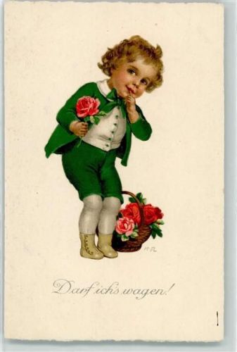 1924 Junge mit Rosen Verlag Begro Serie 7430 AK