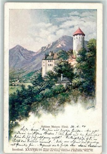 1900 Innthal Serie XXXVIII/10 Schloss Matzen Tirol AK