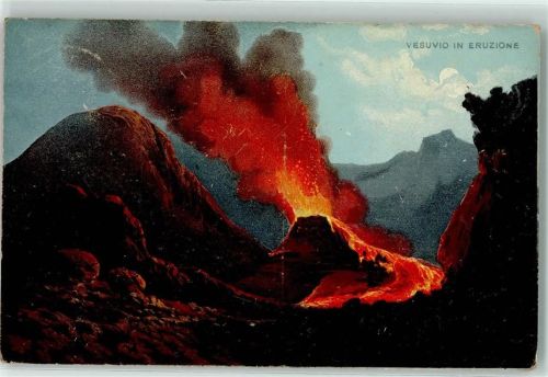 Napoli 1918 Vesuvio in Eruzione AK