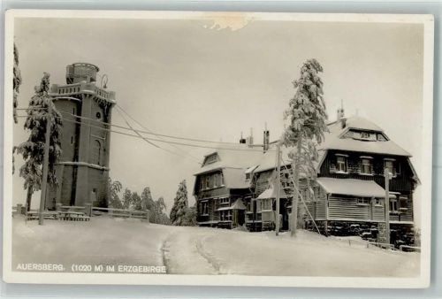 Auersberg Turm Unterkunftshaus Winter
