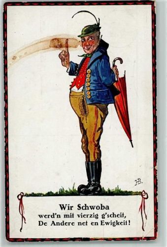 1930 Schwäbischer Kunstverlag Nr. 216 Wir Schwoba Humor AK