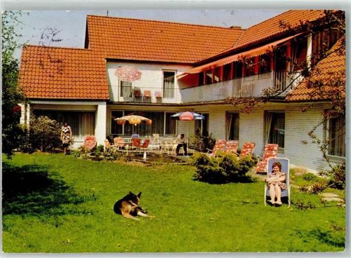 Bad Bevensen Hotel Pension Landhaus Marquardt Gartenidylle mit Hund