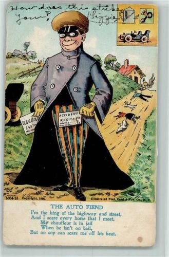 1906 Unfall Unfallregister Mütze Hupe Kraftstoff Oldtimer