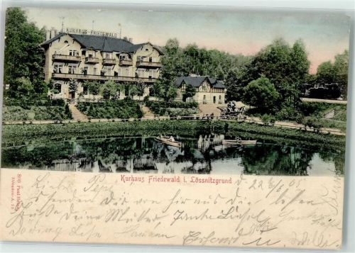 01468 O8101 Lößnitzgrund 1905 - Kurhaus Friedewald Ruderboot