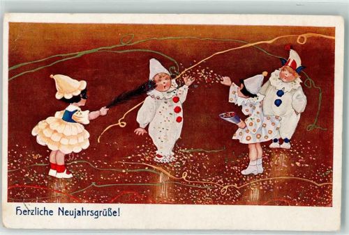 1928 Neujahr Kinder Konfetti Verlag WS + SB Serie 9266-3 AK