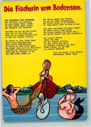 Konstanz 1976 Mermaid Die Fischerin vom Bodensee Liederkarte