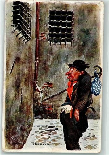 1910 Heimweh Humor Gefängnis sign. H. Hanke AK