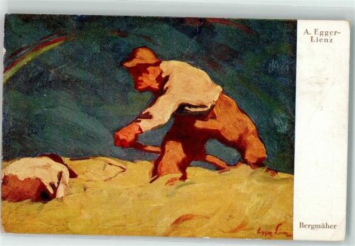 1930 sign. A. Egger-Lienz Bergmäher