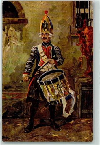 Soldat in historischer Uniform Trommler sign. Klein