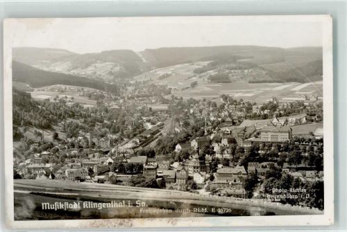08248 O9650 Klingenthal Gebrauchsspuren Fliegeraufnahme Musikstadt
