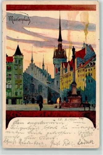 München 1900 Marienplatz Velten Verlag Nr. 86 AK