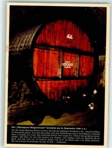 1957 Werbung MM Sekt Riesenfass der Faßfabrik Wellhöfer