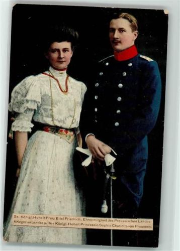Prinz und Prinzessin Sophie Charlotte von Preussen Sammelkarte des Deutschen Kriegerbundes