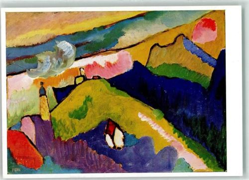 W. Kandinsky Berglandschaft mit Kirche AK