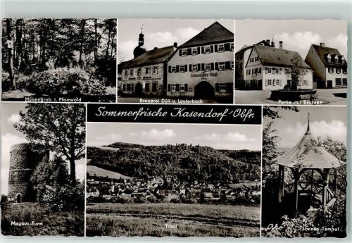 Kasendorf Hünengrab i. Pfarrwald BrauereiDüll u. Lauterbach Brunnen Magnus Turm Sonnen Tempel