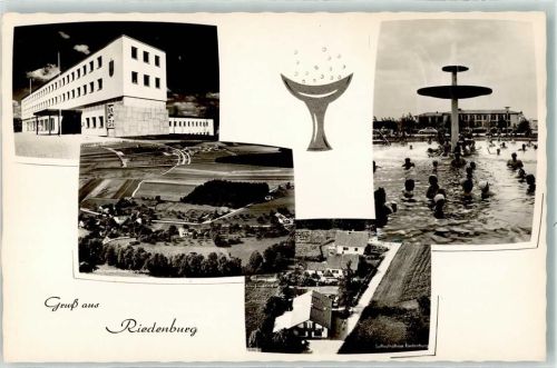 Riedenburg Fliegeraufnahme Schwimmbad mit Springbrunnen