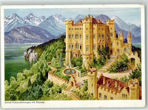 Hohenschwangau Schloss Hohenschwangau Brunnen Alpsee Stempel Schloss