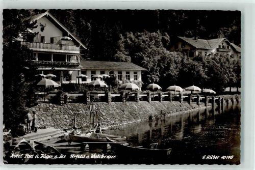 82431 W8111 Urfeld , Oberbay - Hotel Post und Jäger am See Ruderboot
