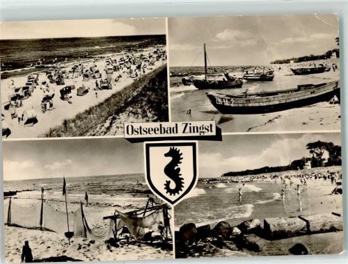 Zingst Strand Fischernetze Fischerboote Wappen