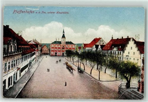Pfaffenhofen Unterer Hauptplatz Langholzfuhrwerk