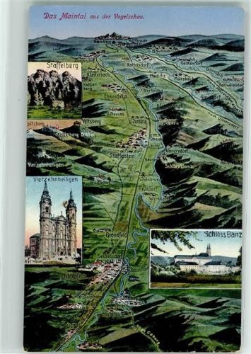 96231 W8623 Banz , Oberfr - Vogelschau Staffelberg Vierzehnheiligen Schloss